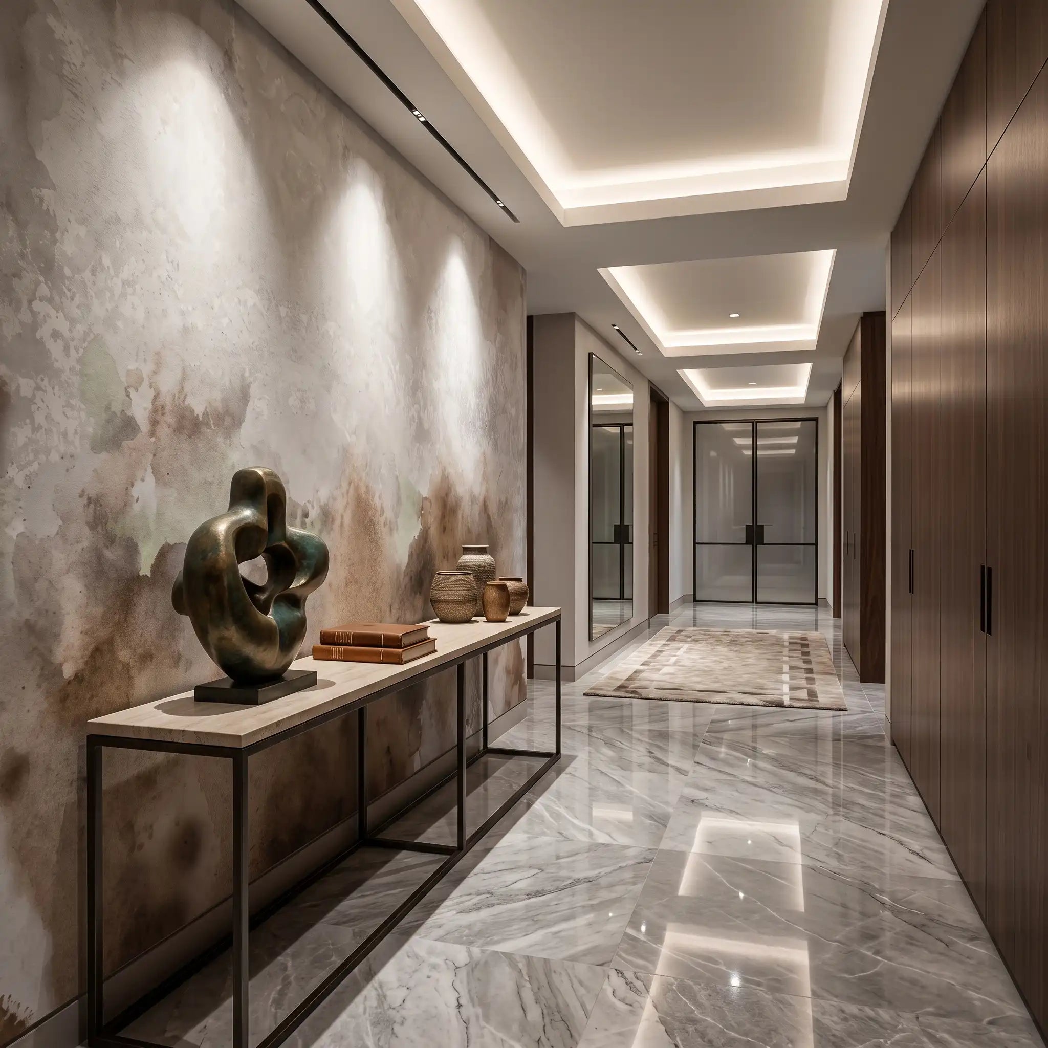 Golden Smoke Wallpaper Mural – Hallway