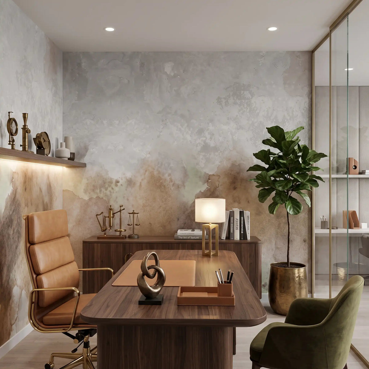Golden Smoke Wallpaper Mural – Office
