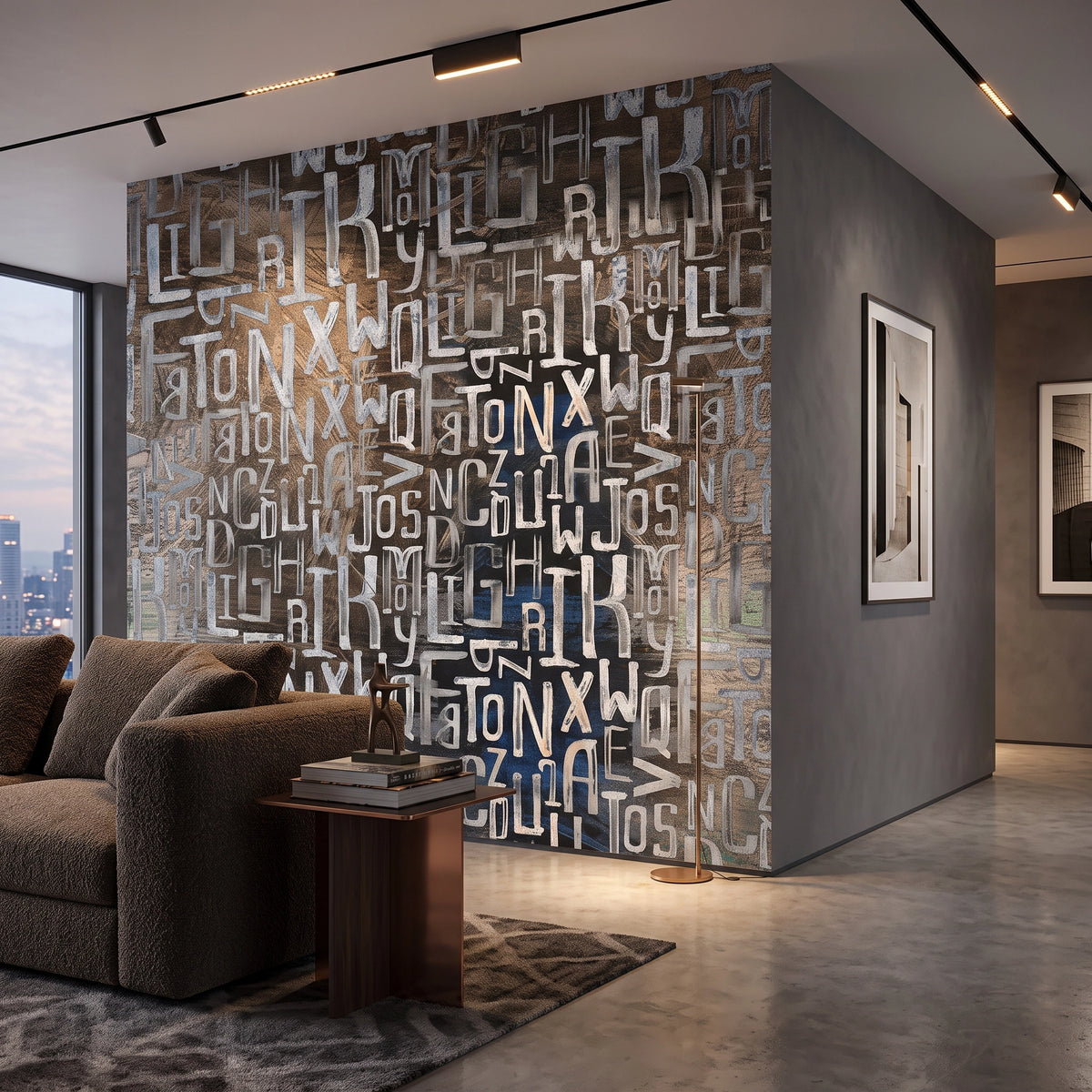 Grey Textured Stone Wallpaper Mural – Living Room