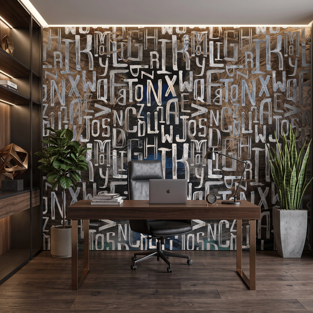 Grey Textured Stone Wallpaper Mural – Office