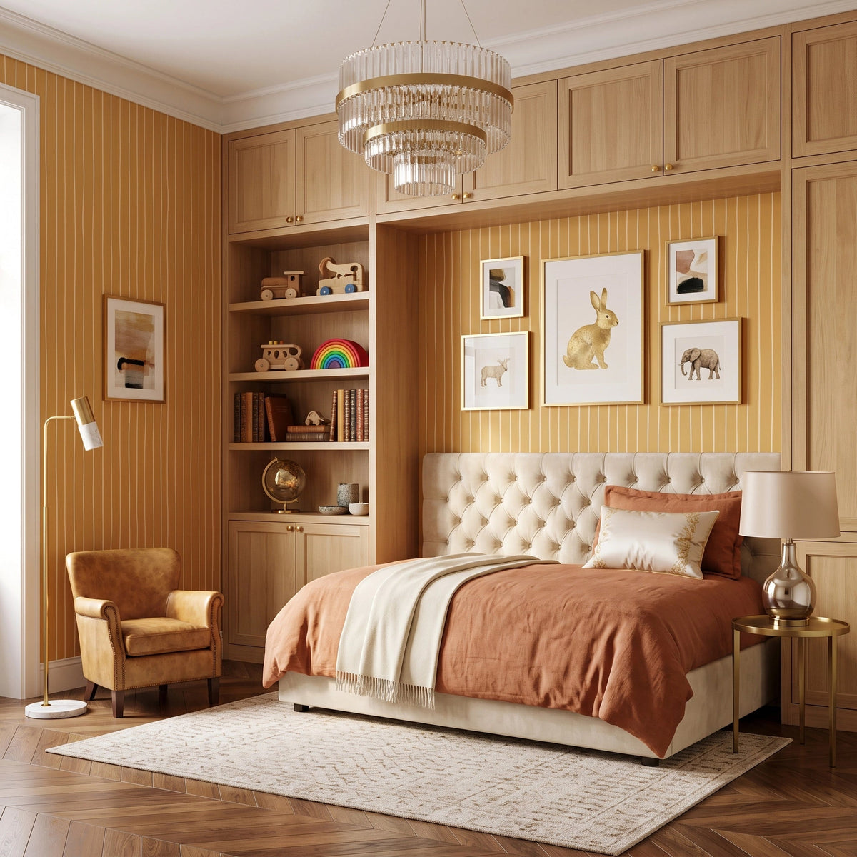 Hand-Drawn Pinstripe Wallpaper – Honey Butter