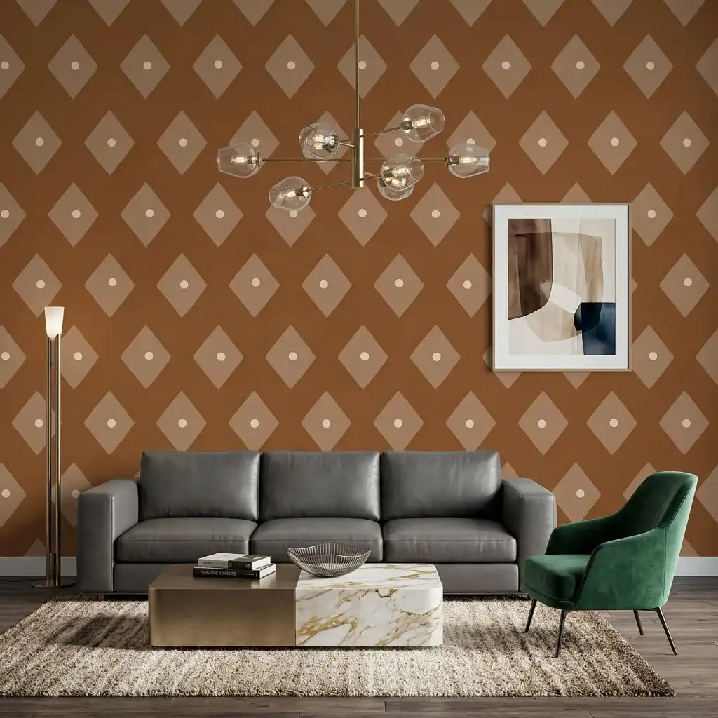 Harlequin Diamond Wallpaper – Burnt Caramel