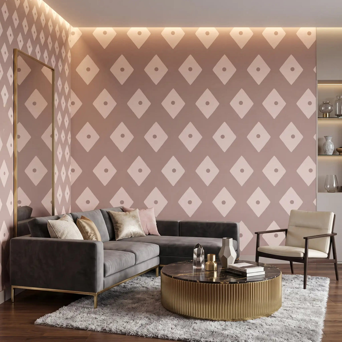 Harlequin Diamond Wallpaper – Rose Taupe