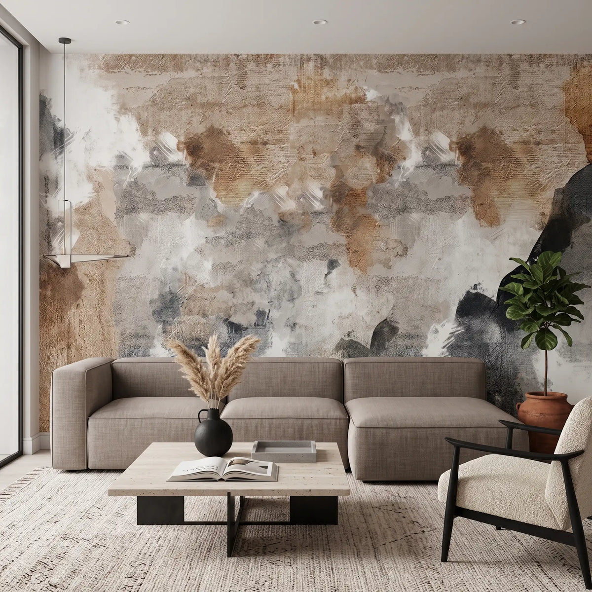 Ink Landscape Wallpaper Mural – Living Room