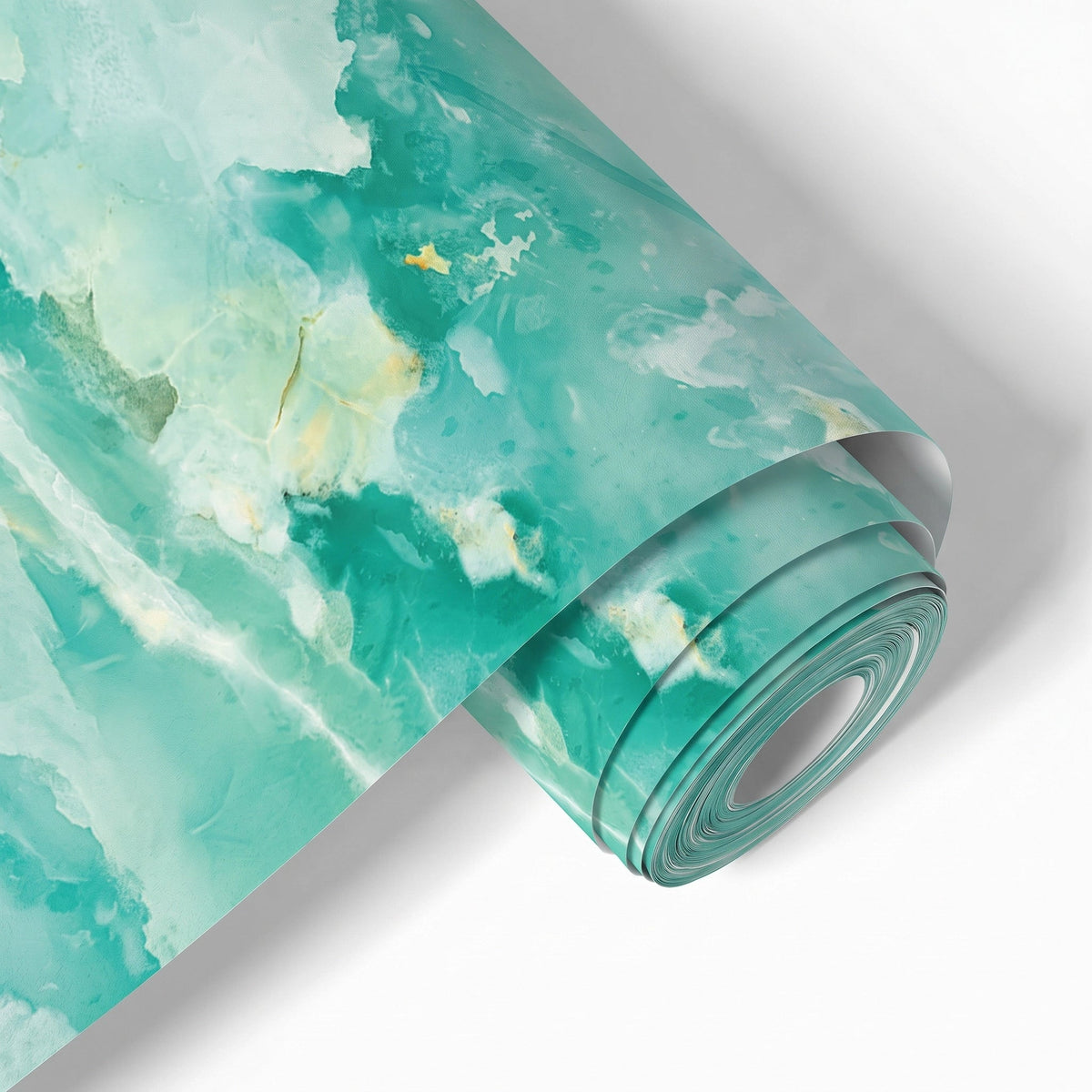 Jade Green Marble Wallpaper Mural – Material Closeup