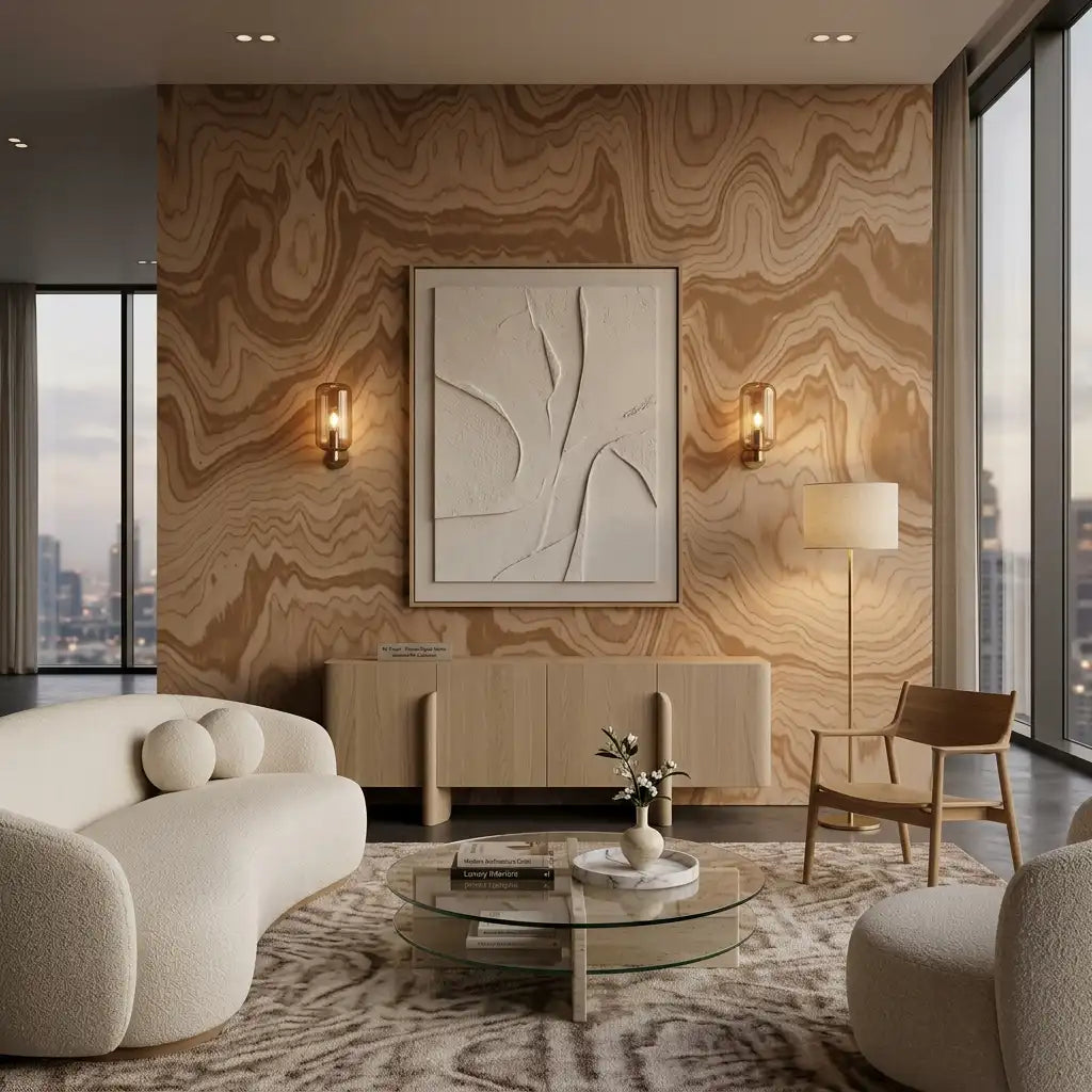 Molten Wave Stripe Wallpaper – Buttercream room