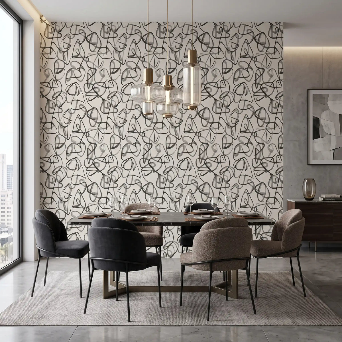 Multicolor Terrazzo Wallpaper – Dining Room