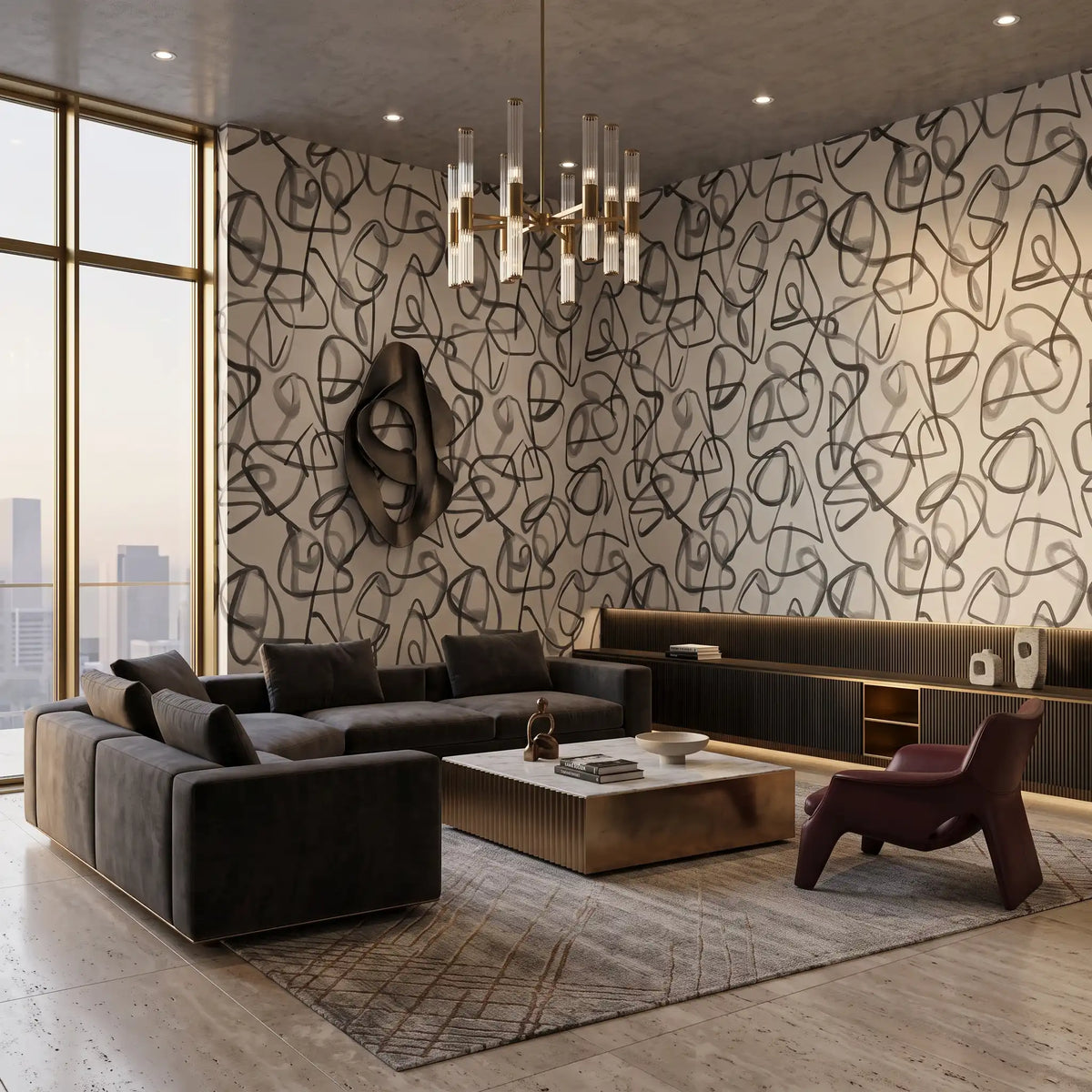 Multicolor Terrazzo Wallpaper – Living Room