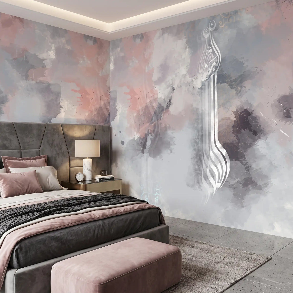 Pastel Cloud Abstract Wallpaper Mural – Bedroom