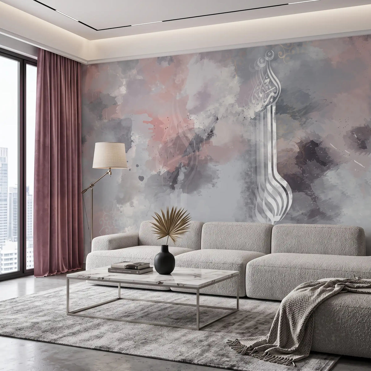 Pastel Cloud Abstract Wallpaper Mural – Living Room