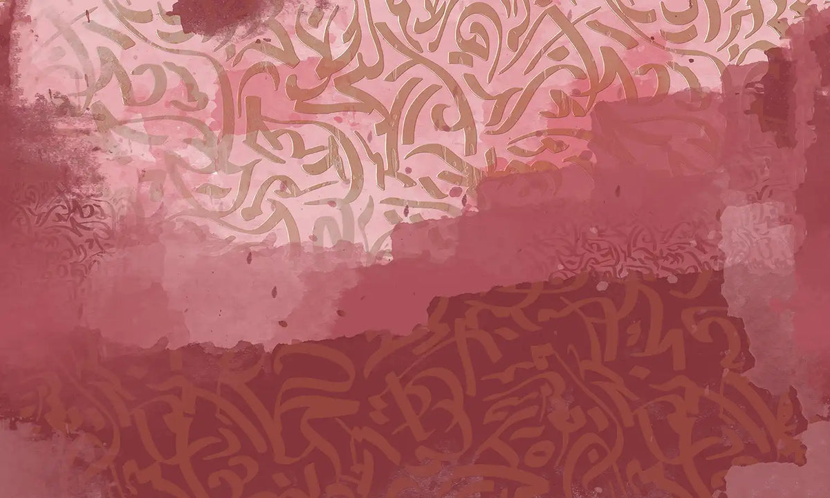 Ruby Gold Abstract Wallpaper Mural – design