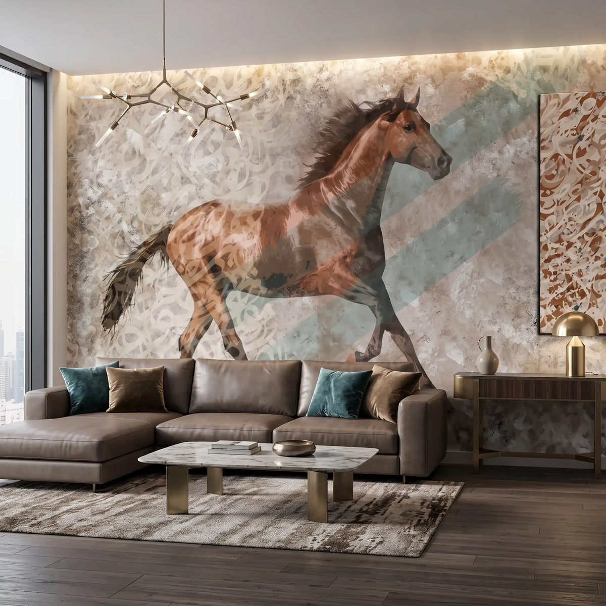 Running Horse Wallpaper Mural – Living Room