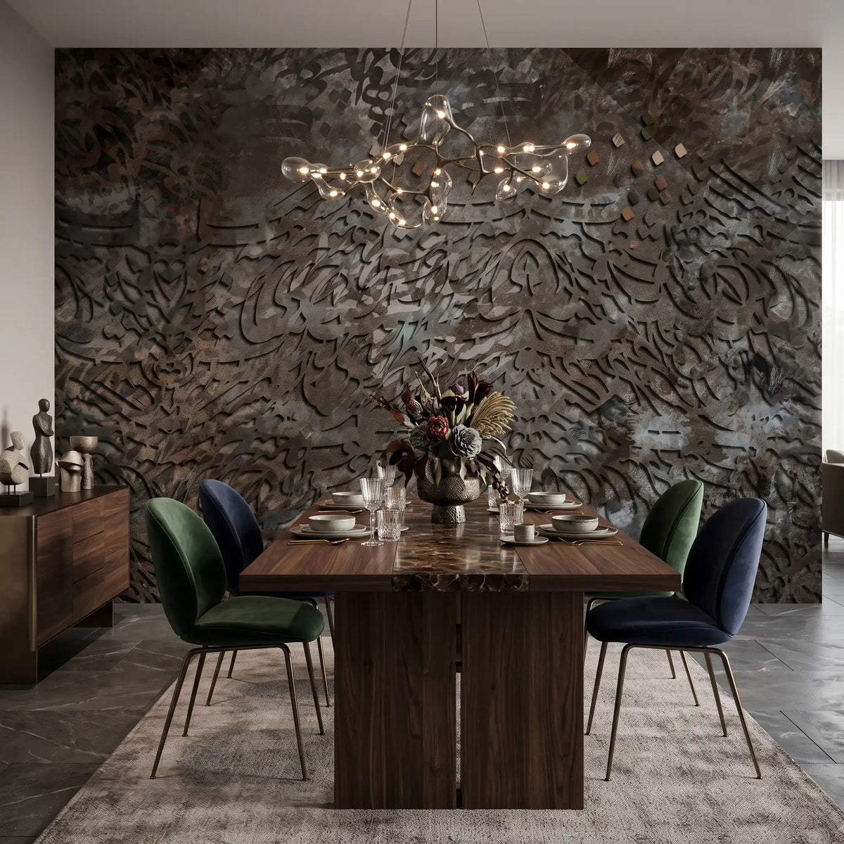Rustic Brick Wallpaper Mural – Dining Room