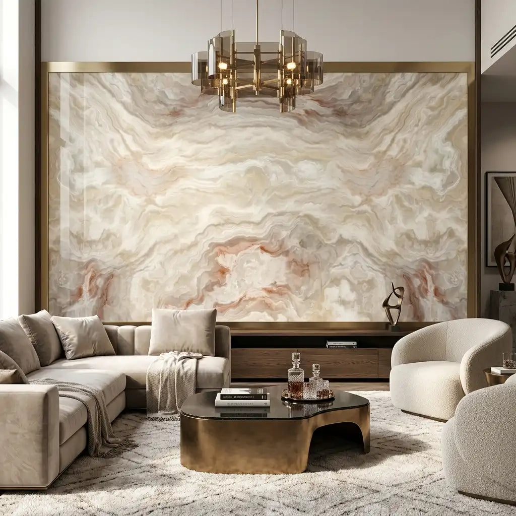 Sand Agate Wave Wallpaper Mural – Living Room
