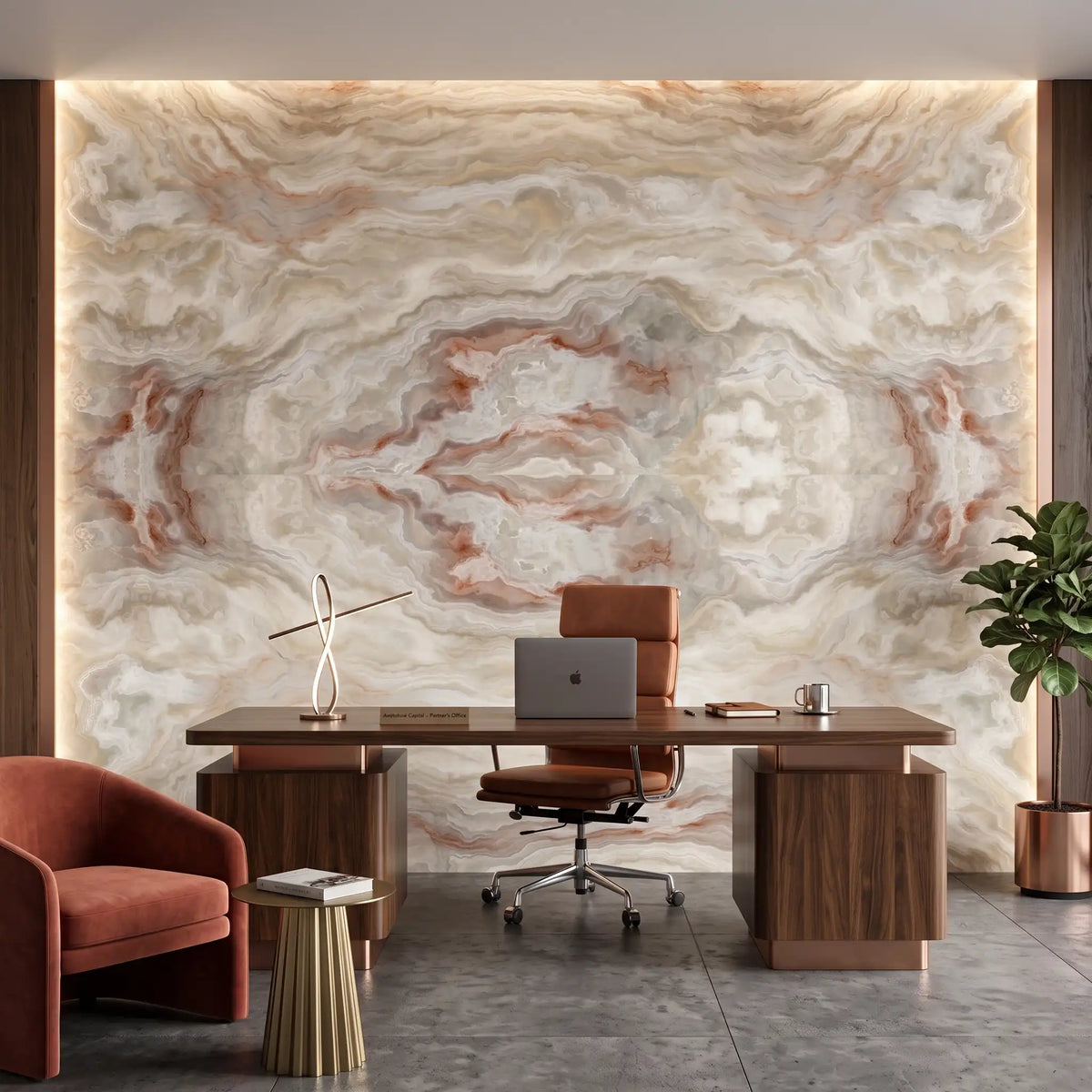 Sand Agate Wave Wallpaper Mural – Office