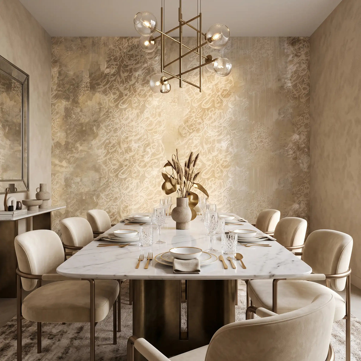 Sandstone Texture Wallpaper Mural – Dining Room