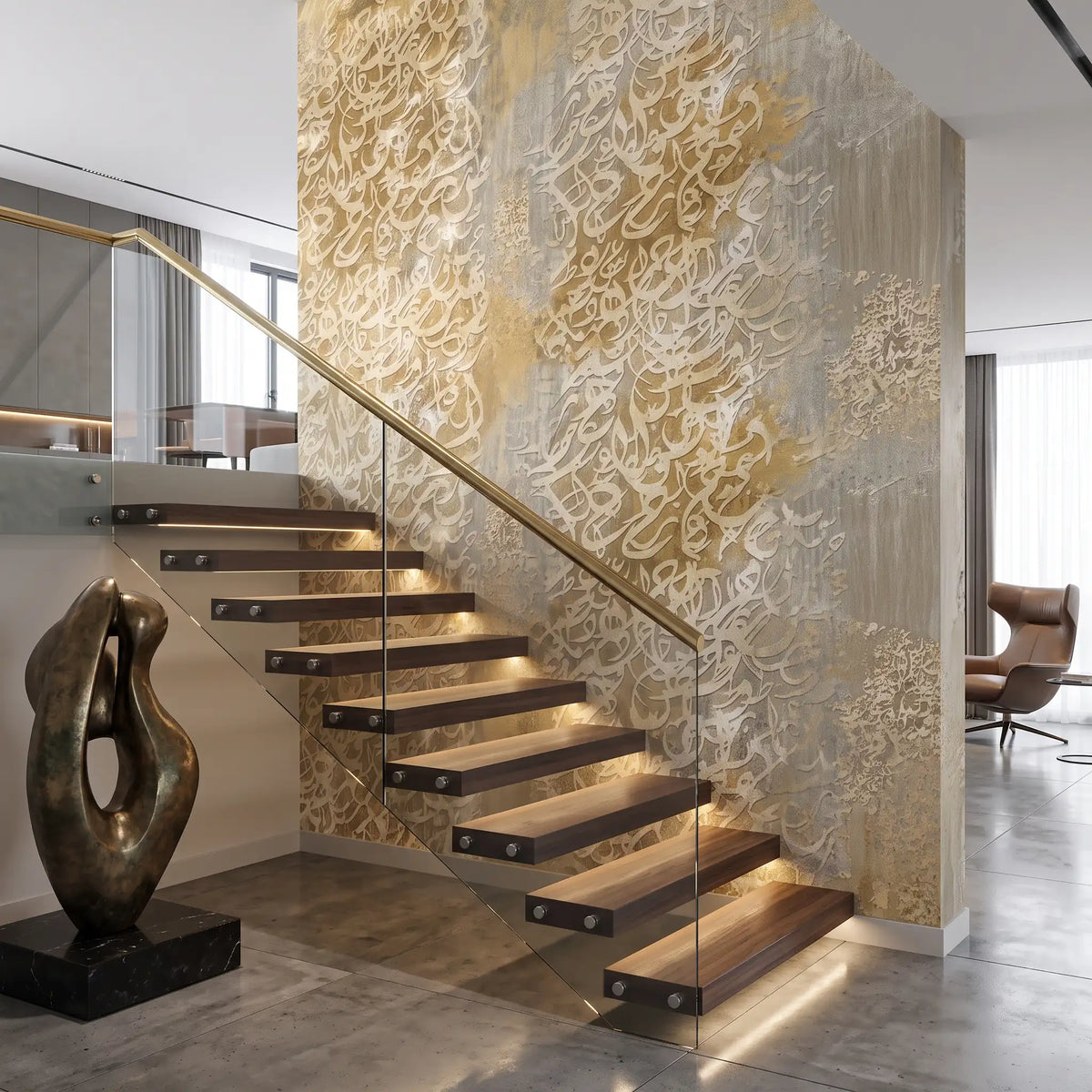 Sandstone Texture Wallpaper Mural – Staircase