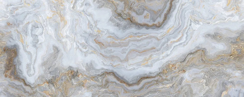 Silver Marble with Gold Veins Wallpaper Mural – Design