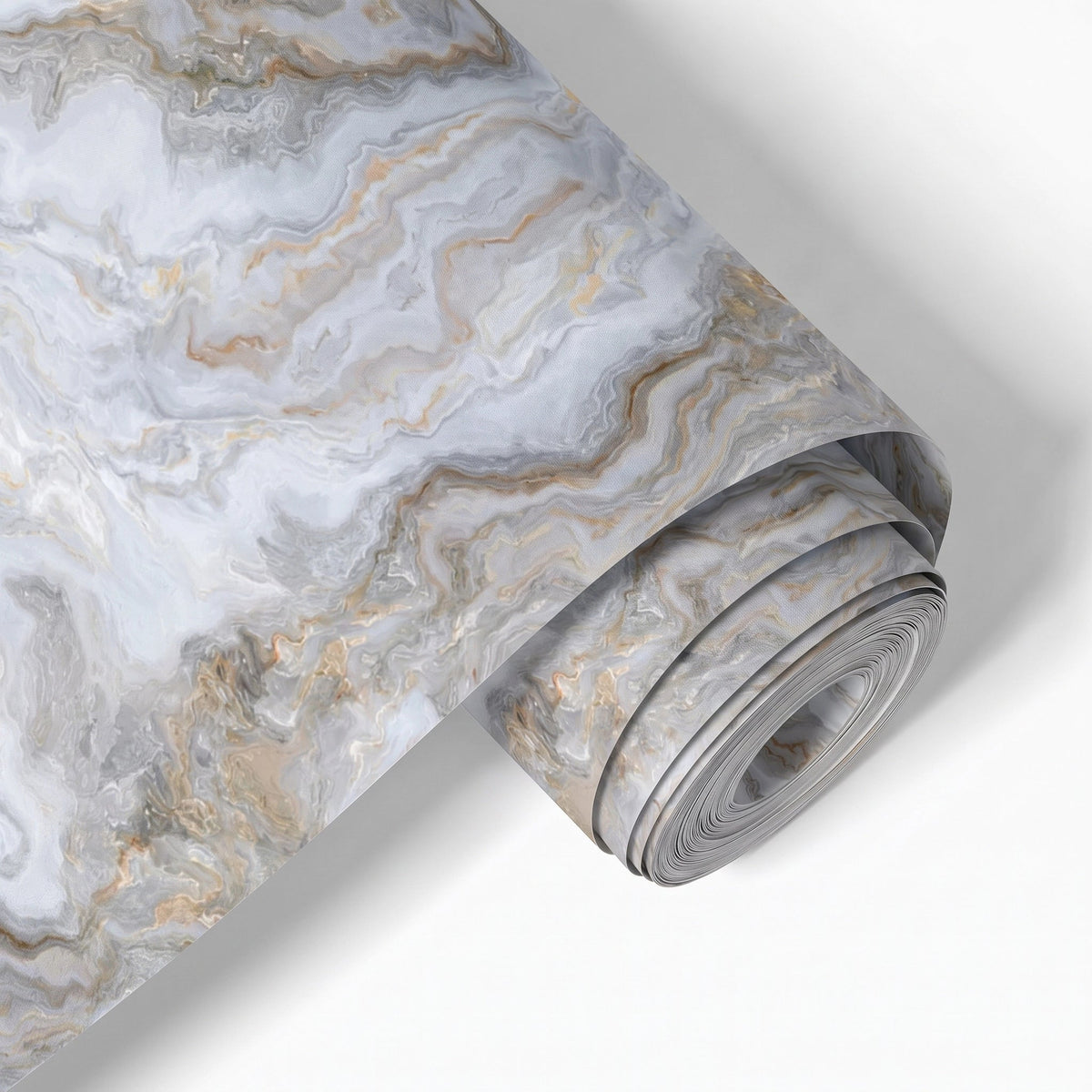 Silver Marble with Gold Veins Wallpaper Mural – Material Closeup