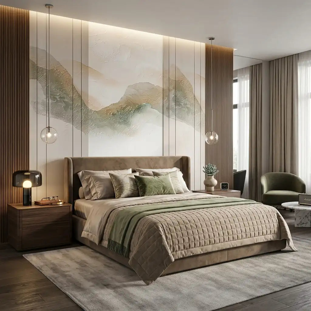 Smoke Panel Wallpaper Mural – Bedroom