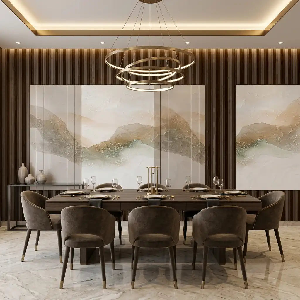 Smoke Panel Wallpaper Mural – Dining Room
