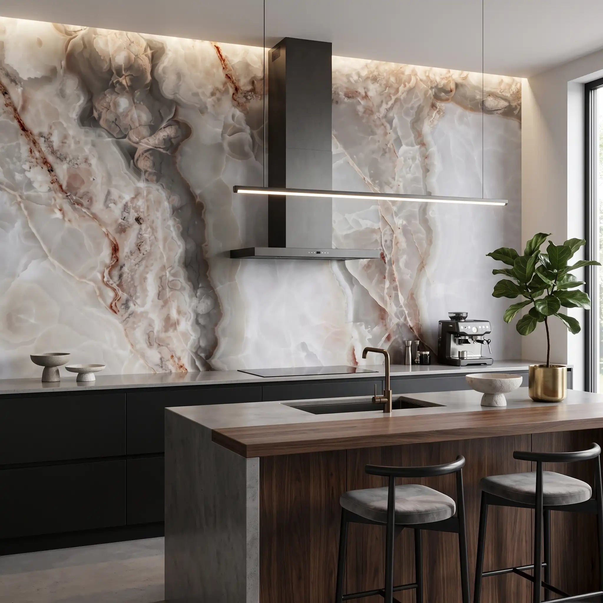 Soft Stone Marble Wallpaper Mural – Kitchen