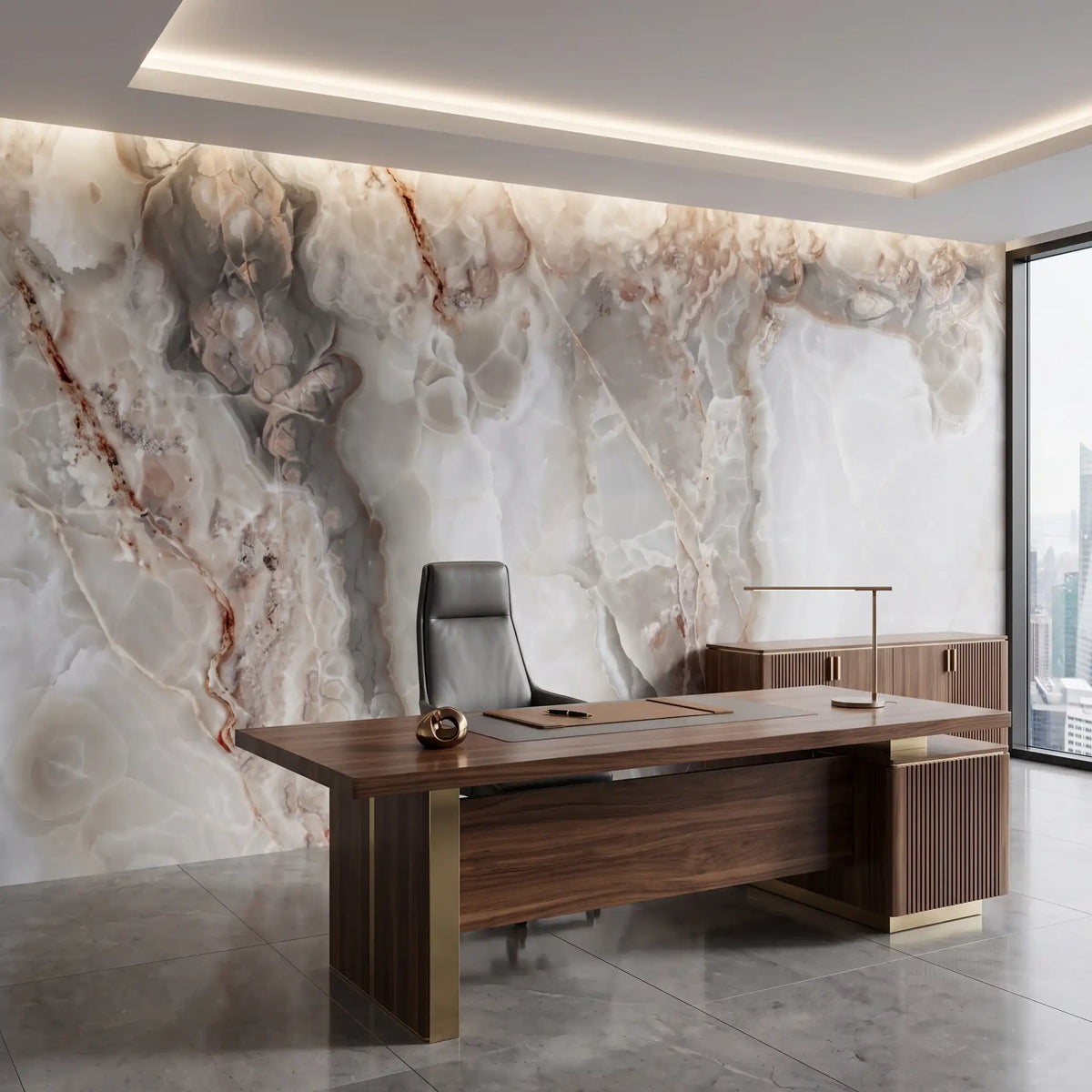 Soft Stone Marble Wallpaper Mural – Office
