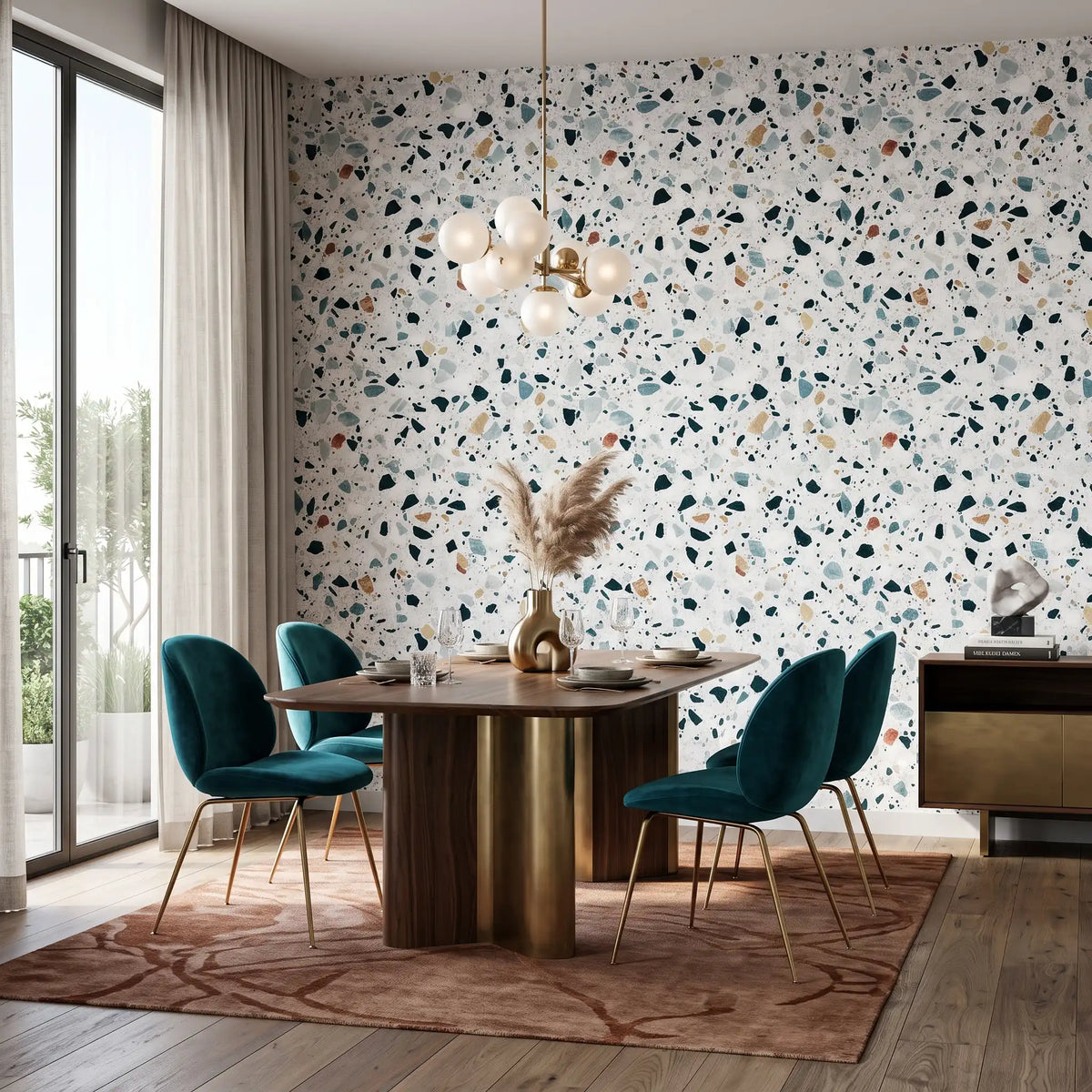 Speckled Terrazzo Wallpaper – Dining Room