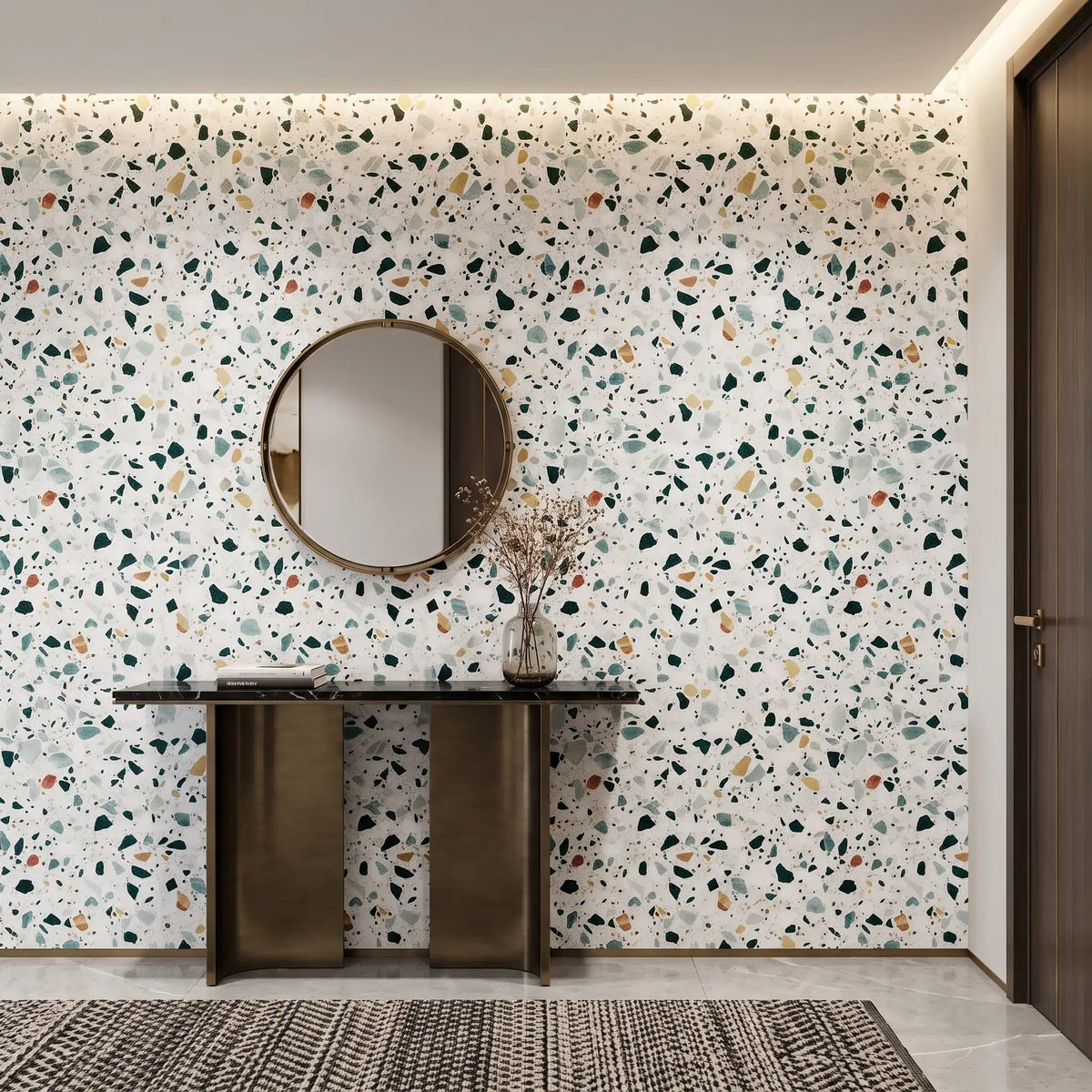 Speckled Terrazzo Wallpaper – Hallway