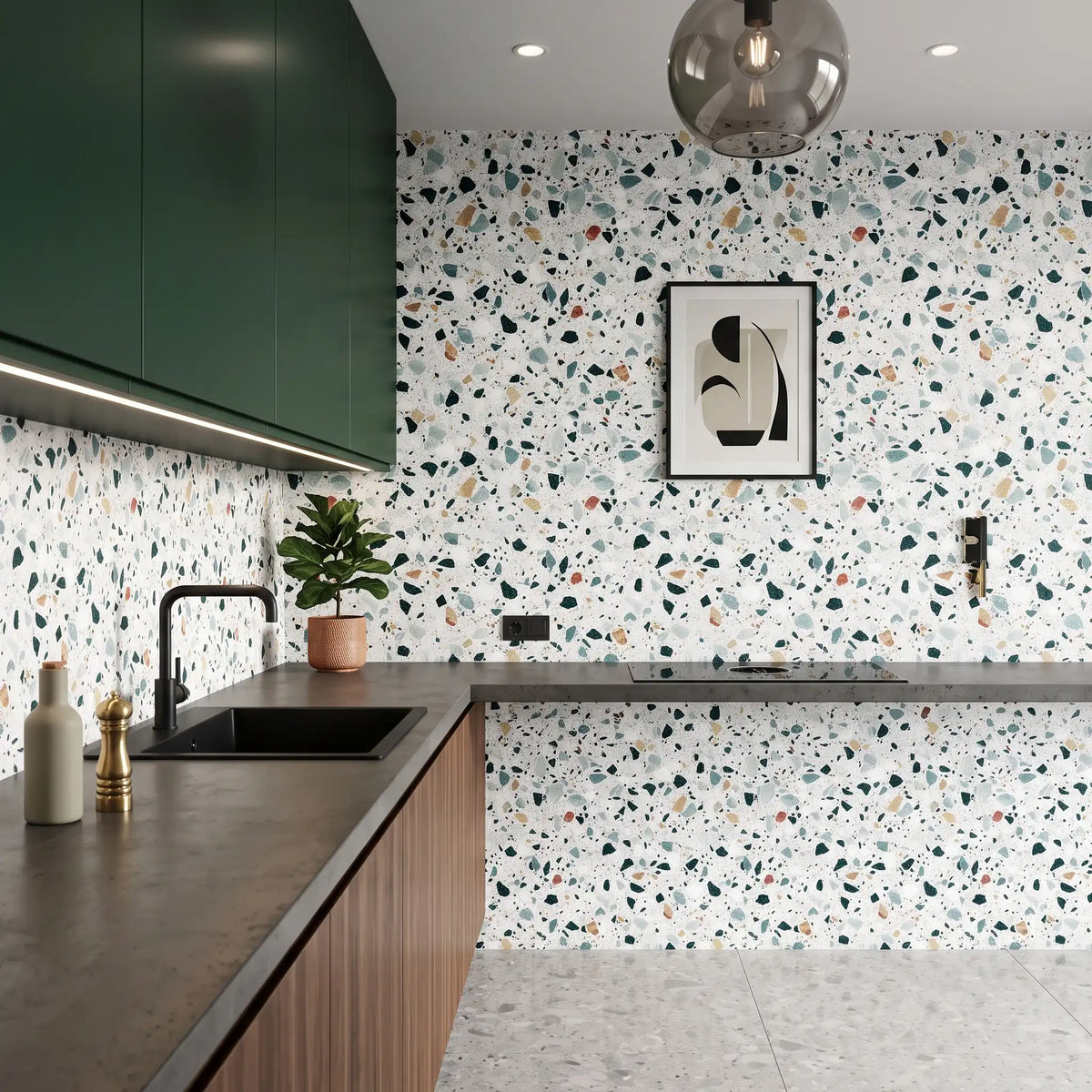 Speckled Terrazzo Wallpaper – Kitchen