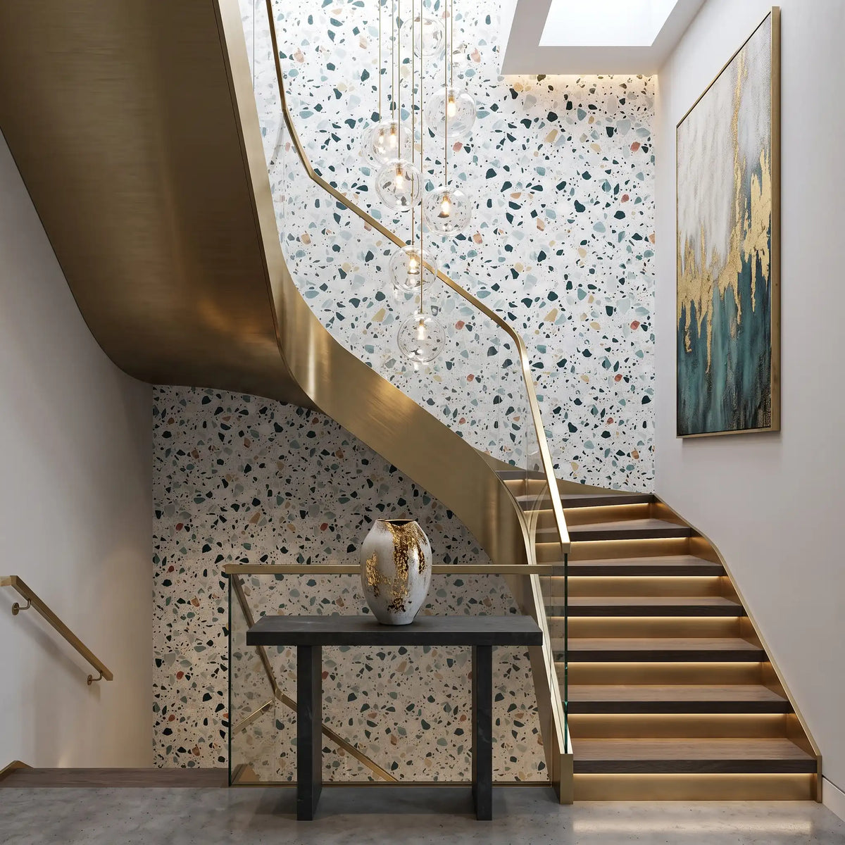 Speckled Terrazzo Wallpaper – Staircase