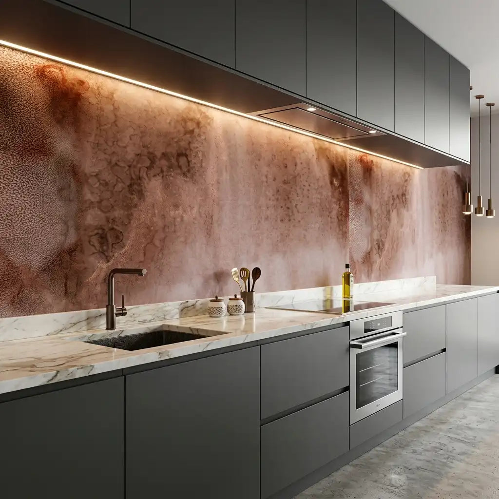 Terracotta Smoke Wash Wallpaper Mural – Kitchen