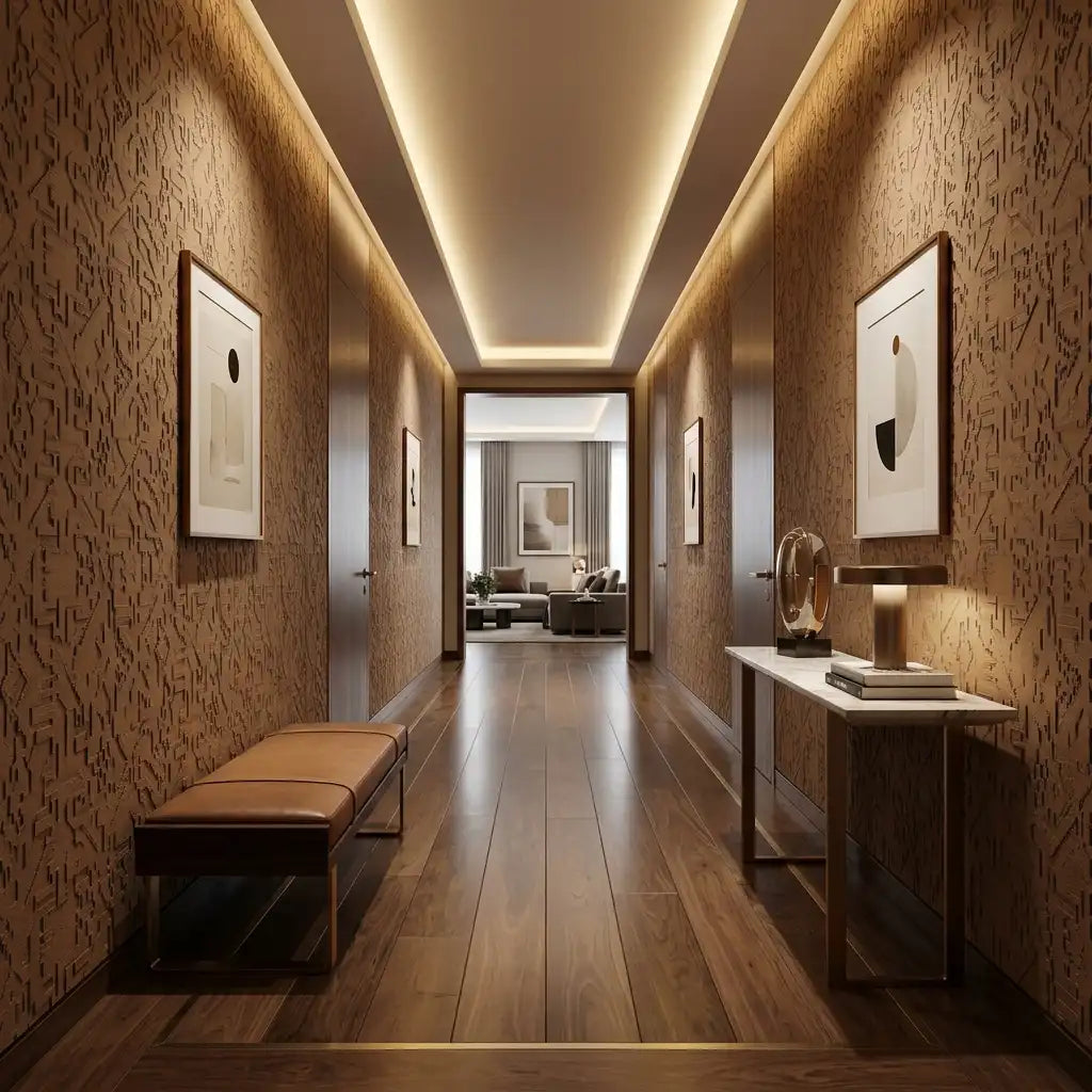 Terracotta Speckle Texture Wallpaper – Hallway