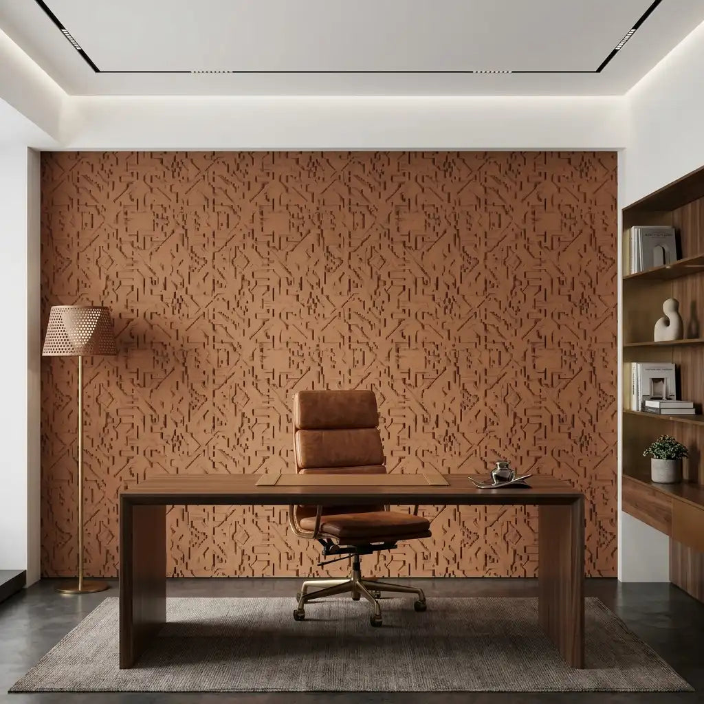 Terracotta Speckle Texture Wallpaper – Office