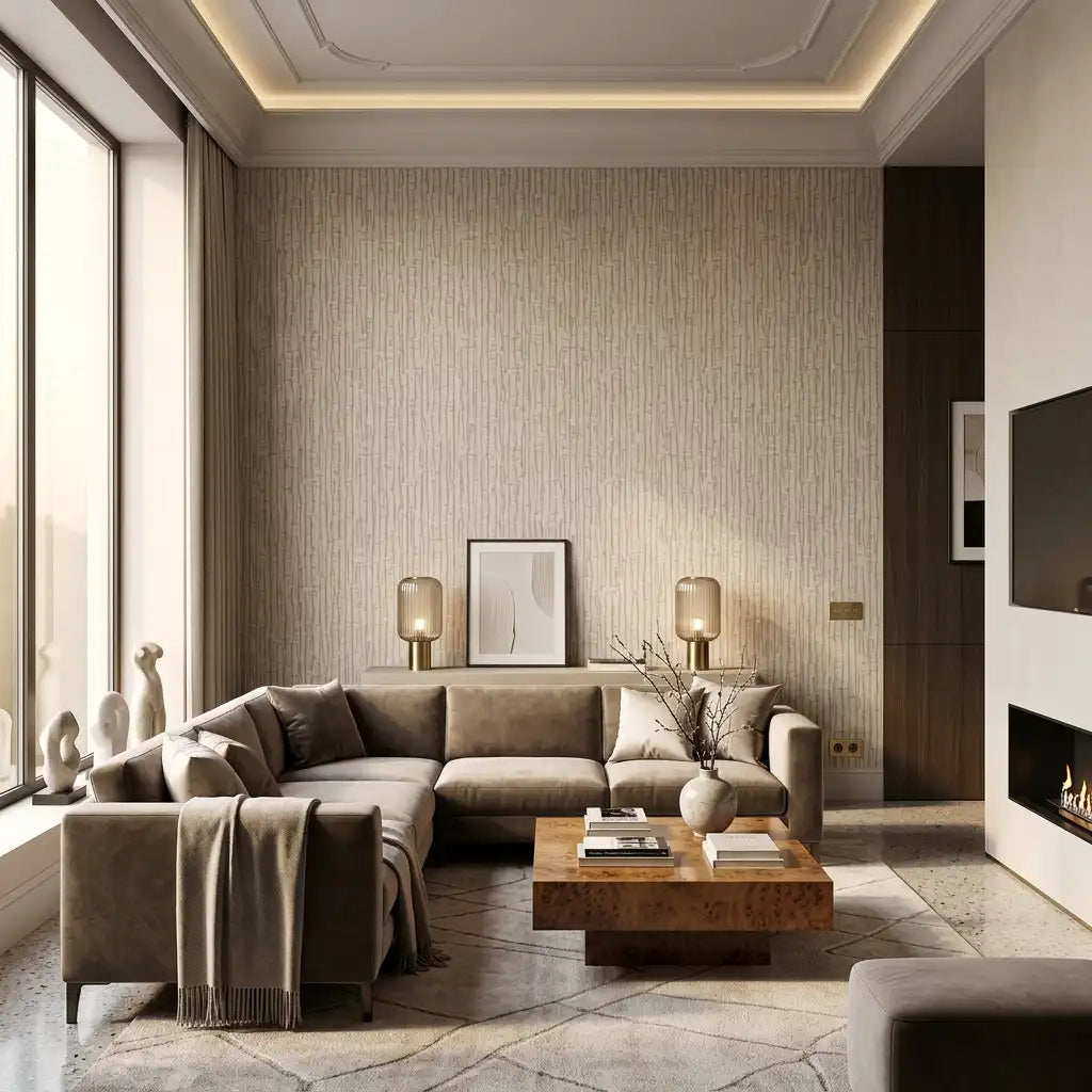 Vertical Drip Line Wallpaper – Driftwood room
