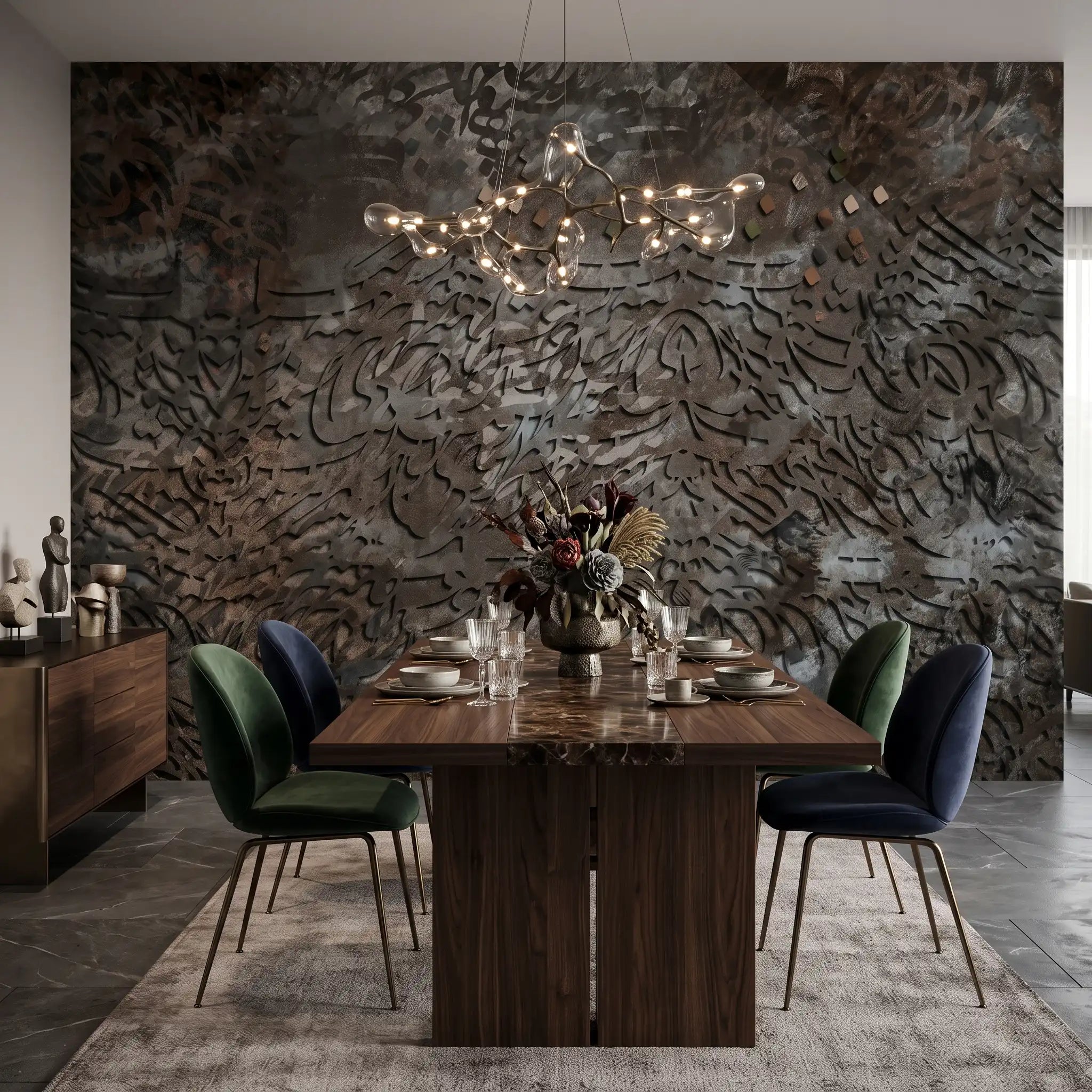 Rustic Brick Wallpaper Mural – Dining Room