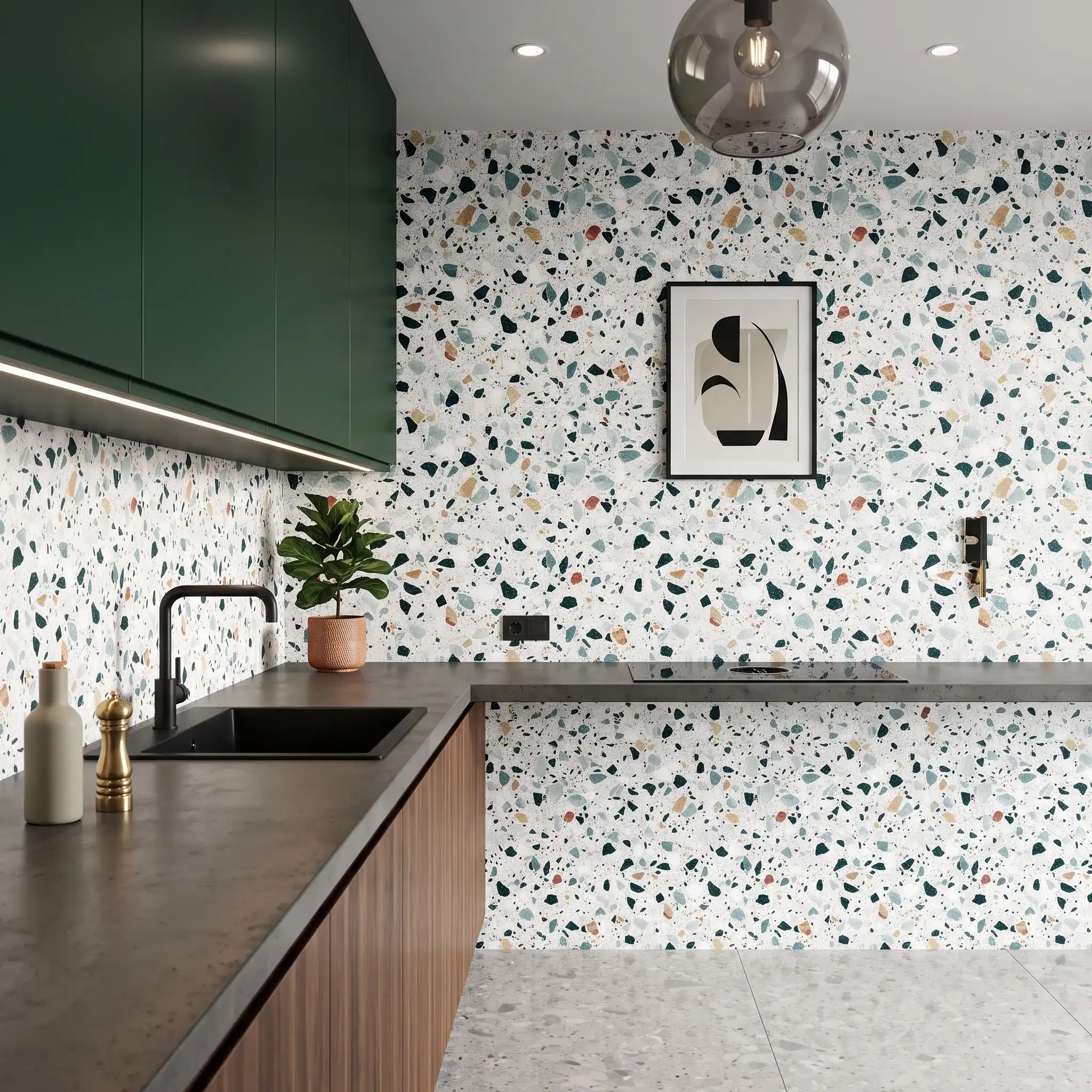 Speckled Terrazzo Wallpaper – Kitchen